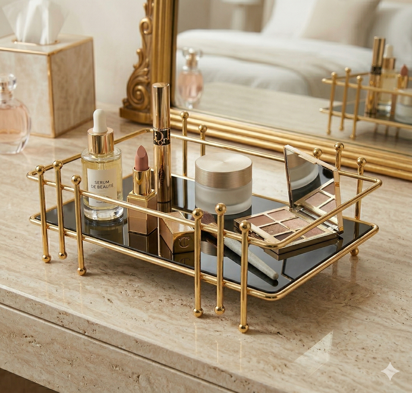 Premium Luxury Gold Multi-Purpose Organizer Rack β Elegant Display Tray