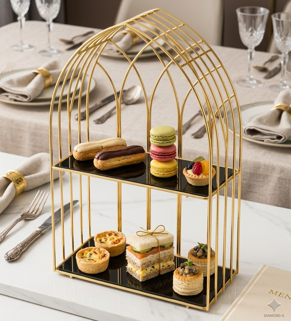 Luxury Gold Arch Cosmetic Organizer – Multi-Tier Makeup Storage Rack & Perfume Display Stand