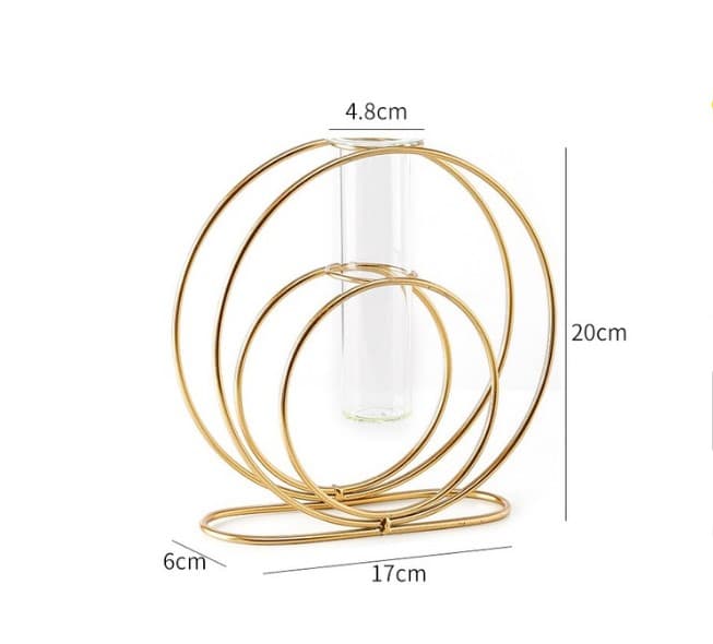 Geometric Vase β Modern Hydroponic Plant Holder with Glass Tube