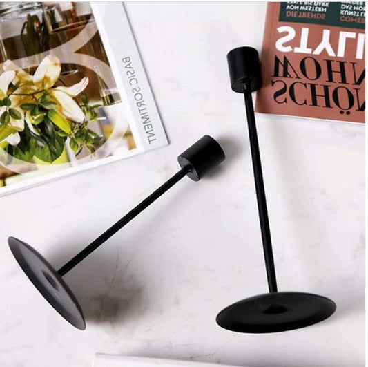 2Pcs Candle Holders Modern Metal Candlestick Wedding Candle Stand Exquisite Christmas Desktop Party Decor for Home Office Decor