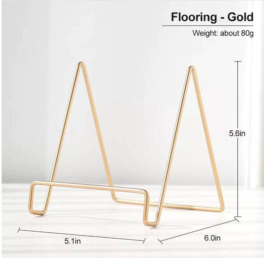 1pc Metal Plate Display Stand Decorative Plate Stand Picture Frame Display