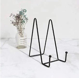 Metal Plate Stand Easel & Picture Holder – Decorative Display Stand for Plates, Frames & Art