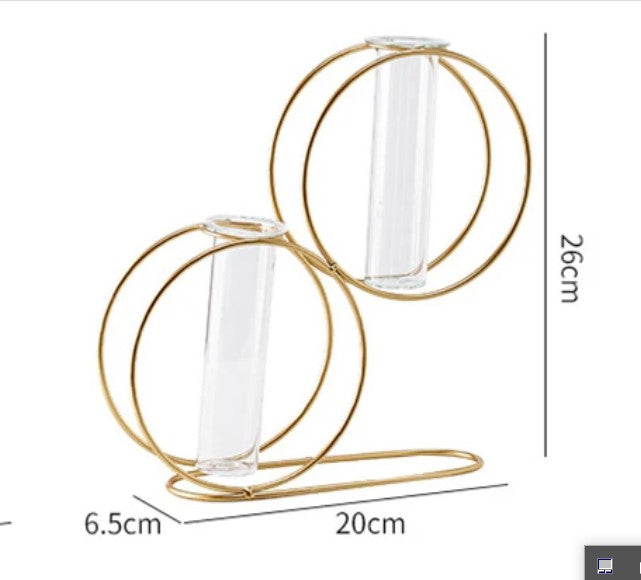 Pack of 3 Geometric Metal Table Vases