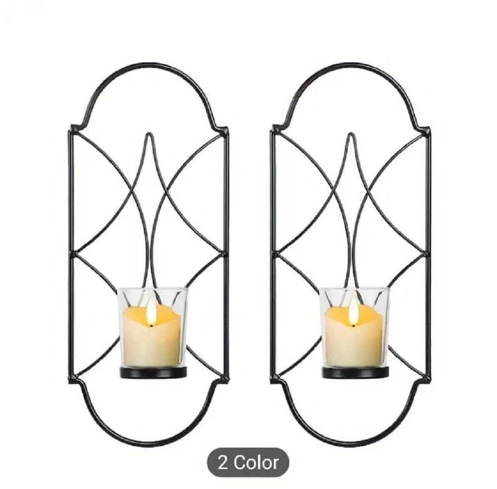 1PC Metal Wall Hanging Sconce Candle Holder – Luxury Geometric Gold Wall Decor