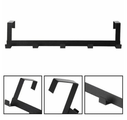 Over-the-Door Hook Organizer – Heavy-Duty Matte Black Hanging Rack for Coats, Bags & Accessories (No Drilling Needed)