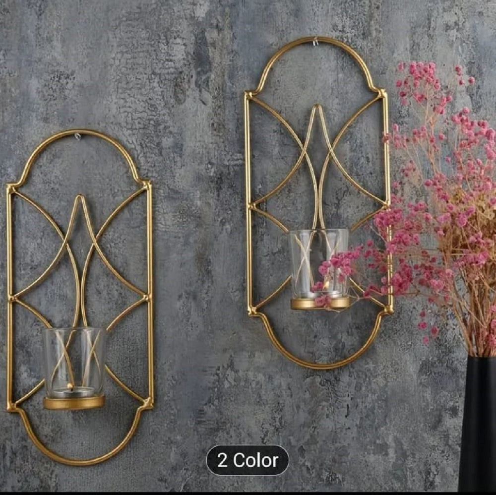 1PC Metal Wall Hanging Sconce Candle Holder Candlesticks Holde