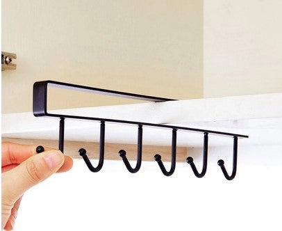 -Shelf Hook Organizer – Kitchen & Cabinet Storage Rack for Utensils, Mugs & Accessories (No Drilling Required)