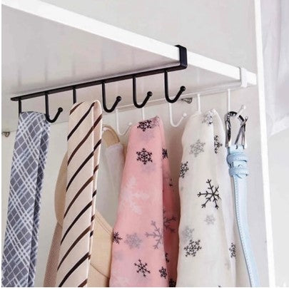 -Shelf Hook Organizer – Kitchen & Cabinet Storage Rack for Utensils, Mugs & Accessories (No Drilling Required)