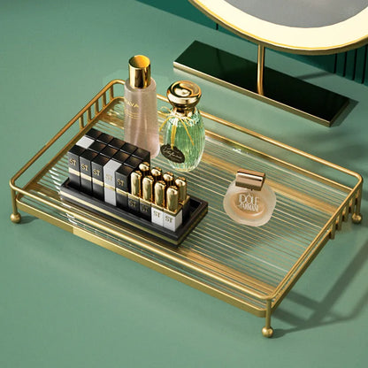 Luxury 3-Tier Gold Display Rack Multipurpose Metal Organizer for Dessert, Makeup Stand Cosmetic Storage Rack Perfume & Cosmetics