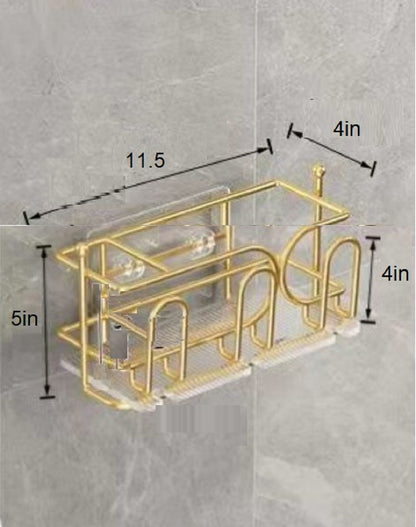 Luxury Wall-Mounted Toothbrush Holder – Self-Adhesive Bathroom Storage Rack – Anti-Dust & Punch-Free Organizer