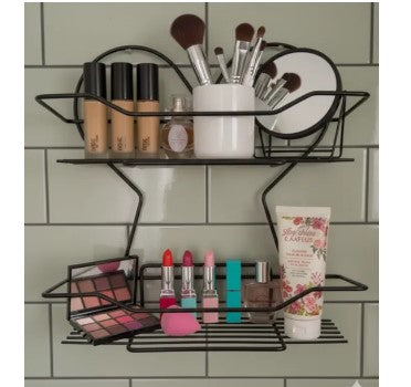 Double-Layer Multipurpose Wall-Mounted Rack – Heart Design Metal Organizer