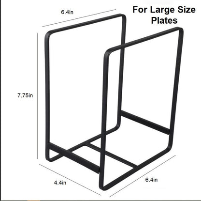 Heavy Duty Metal Plate Rack - Kitchen Cabinet Organizer & Dish Drying Stand