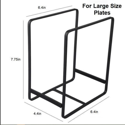 Heavy Duty Metal Plate Rack - Kitchen Cabinet Organizer & Dish Drying Stand