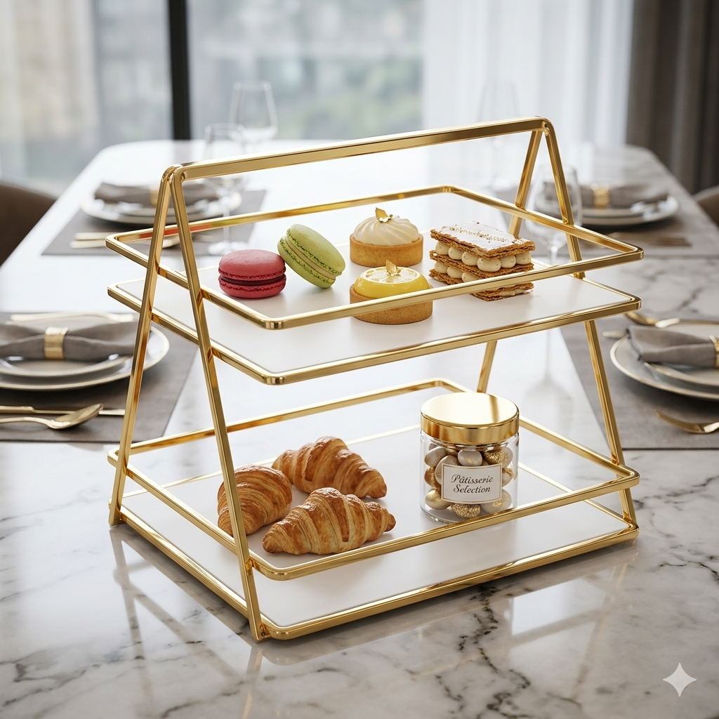 Luxury 2-Tier Golden Vanity Organizer – Royal Edition