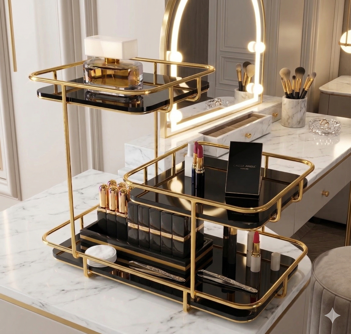 Exclusive 3-Tier Golden Buffet Server – Luxury Food Display Stand for Fruits, Sweets & Starters