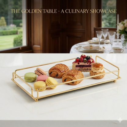 Luxury Golden Vanity Organizer – Sleek Makeup & Perfume Display Tray
