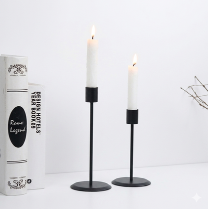 2Pcs Candle Holders Modern Metal Candlestick Wedding Candle Stand Exquisite Christmas Desktop Party Decor for Home Office Decor
