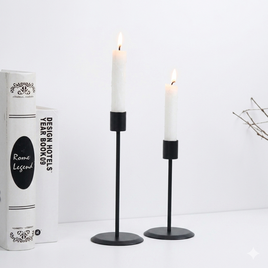 2Pcs Candle Holders Modern Metal Candlestick Wedding Candle Stand Exquisite Christmas Desktop Party Decor for Home Office Decor