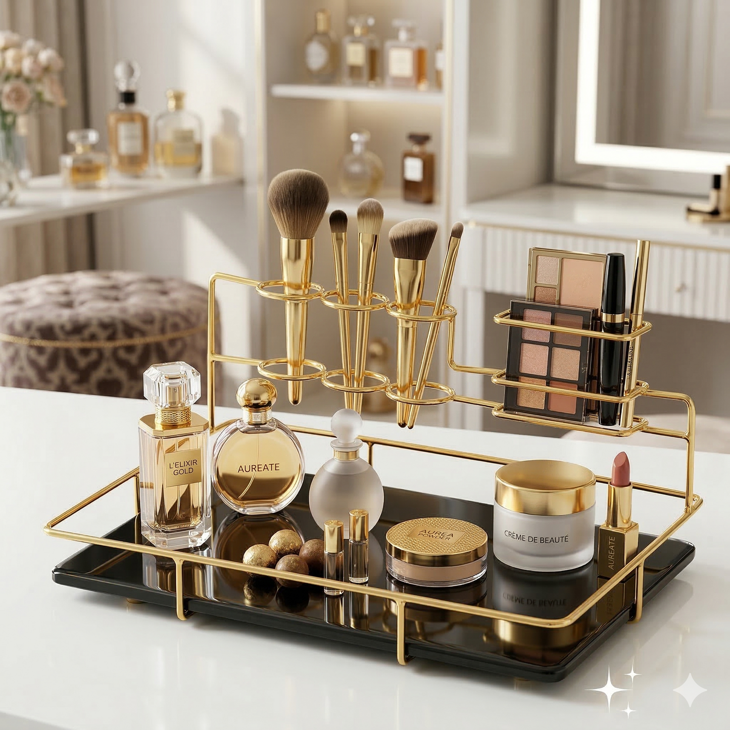 Toothpaste Holder Cosmetic Stand Lipstick Makeup Brush Rack