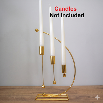 Candle Stand – 3-Holder Modern Metal Candlestick for Home Decor, Romantic Dinner & Events