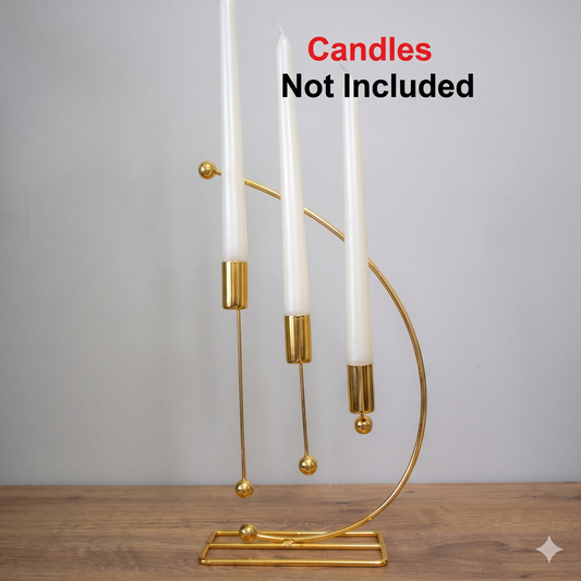 Candle Stand – 3-Holder Modern Metal Candlestick for Home Decor, Romantic Dinner & Events