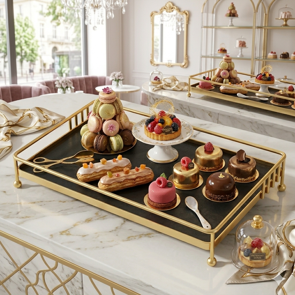 Luxury 1-Tier Gold Display Rack – Multipurpose Metal Organizer for Makeup, Perfumes & Kitchen