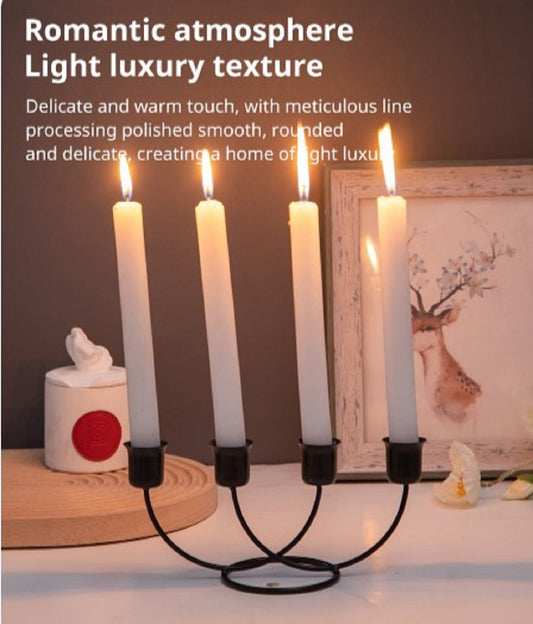 Luxury 4-Arm Iron Candlestick Holder Stand Candle Holders Table Decoration Candle Stand