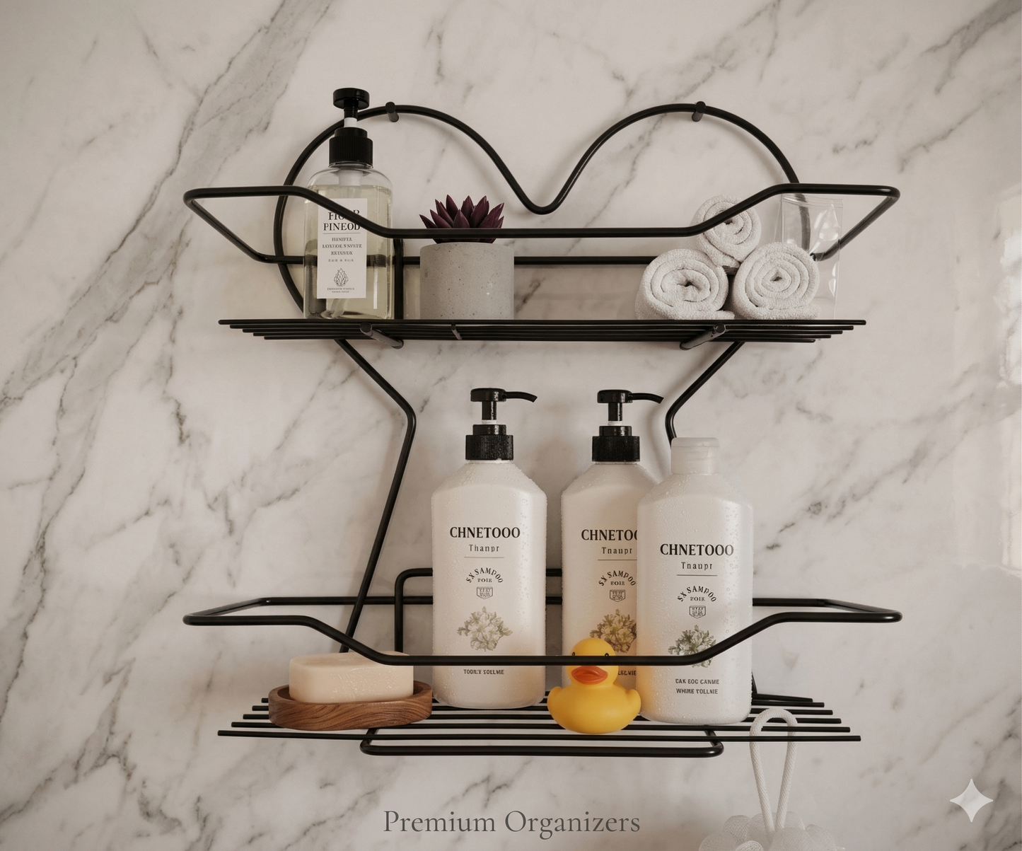 Double-Layer Multipurpose Wall-Mounted Rack – Heart Design Metal Organizer