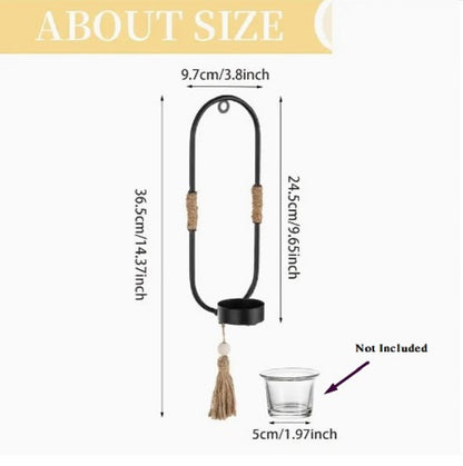1pc Wall Hanging Candle Holder – Elegant Nordic Geometric Sconce with Glass Cup for Home Wall Decor