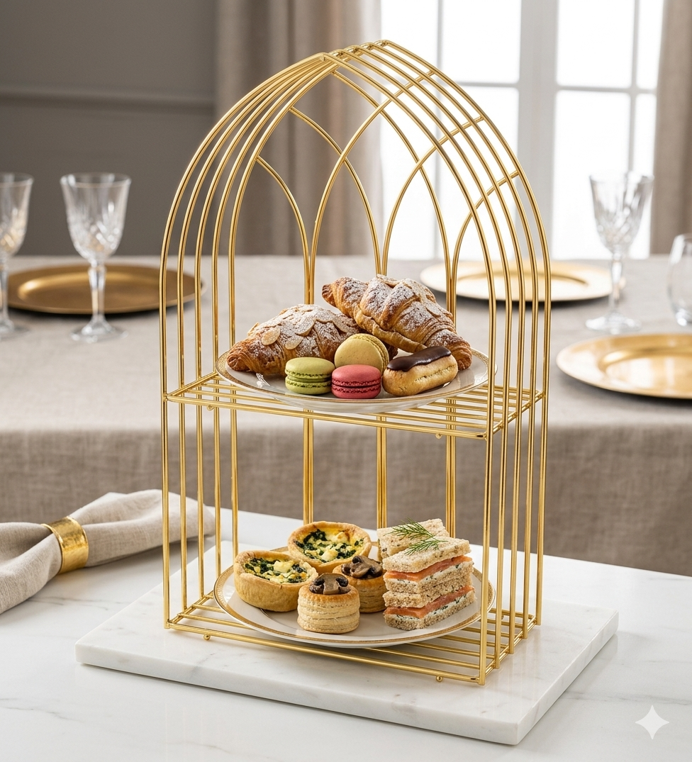 Luxury Gold Arch Cosmetic Organizer – Multi-Tier Makeup Storage Rack & Perfume Display Stand