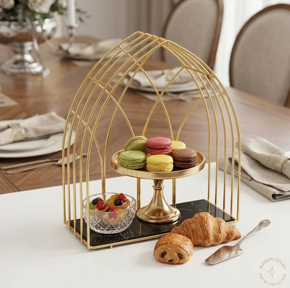Luxury Gold Arch Cosmetic Organizer – Multi-Tier Makeup Storage Rack & Perfume Display Stand
