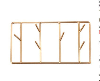 Minimalist Gold Wall Key Holder – Stylish Multi-Hook Organizer for Modern Homes
