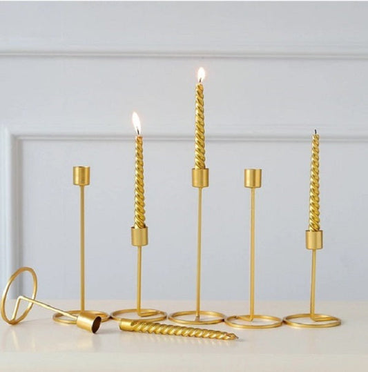 2 Piece Modern Iron Candle Holder Candlestick Ornaments Wedding Party Banquet Decor