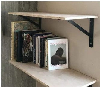 2pc Heavy-Duty L-Shape Shelf Brackets (3" x 5") – Durable White Metal Wall Support for Shelving