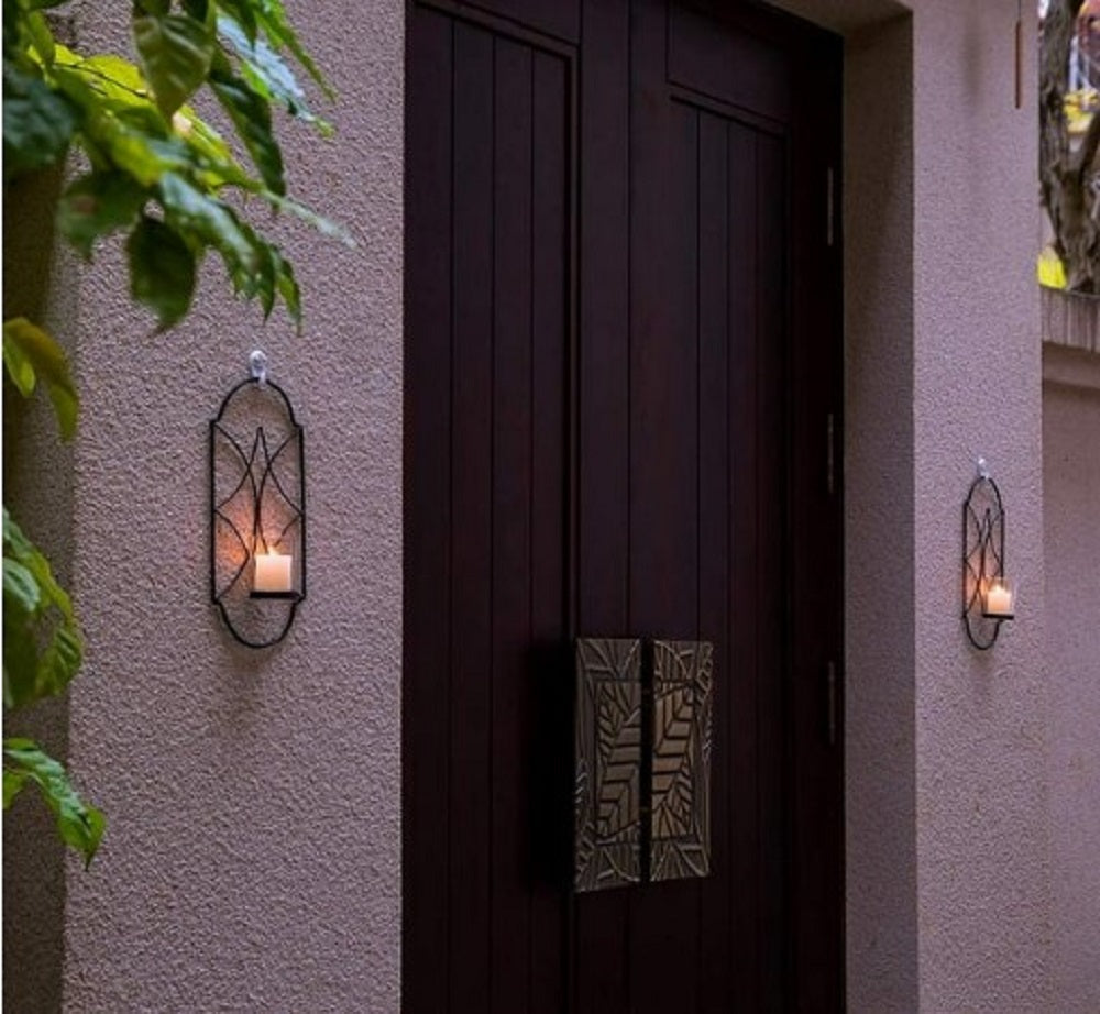 1PC Metal Wall Hanging Sconce Candle Holder Candlesticks Holde