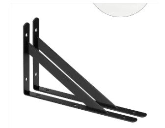 2pc Heavy-Duty L-Shape Shelf Brackets (3" x 5") – Durable White Metal Wall Support for Shelving