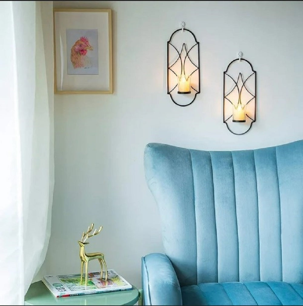 1PC Metal Wall Hanging Sconce Candle Holder Candlesticks Holde