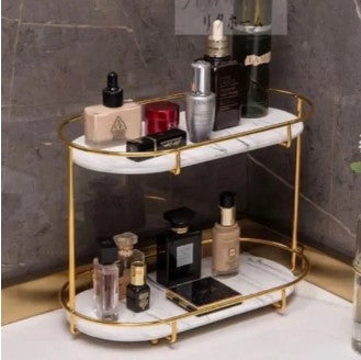 Luxury 2-Tier Golden Makeup Organizer