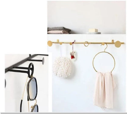 Iron Art Wall Hook Rack – Hat, Bag & Clothes Organizer Shelf