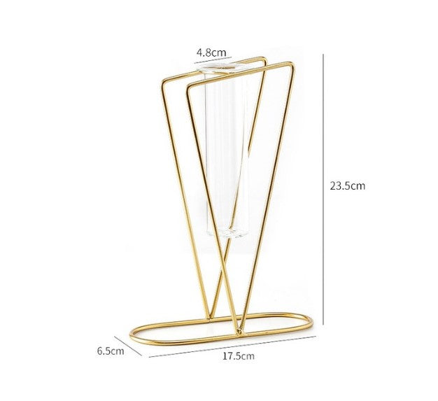 Pack of 3 Geometric Metal Table Vases