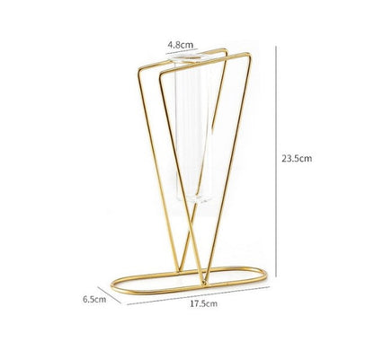 Pack of 3 Geometric Metal Table Vases