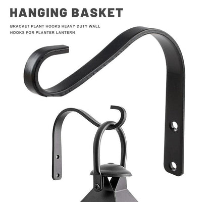 1 pc Wall-Mounted Plant Hanging Bracket – Heavy-Duty Metal Hook for Hanging Plants, Lanterns & Wind Chimes (Classic Black Finish)