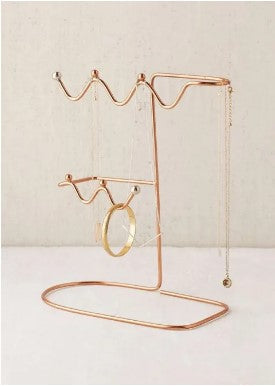Jewelry Organizer Stand – Elegant Metal Earrings & Necklace Display Rack for Vanity Table