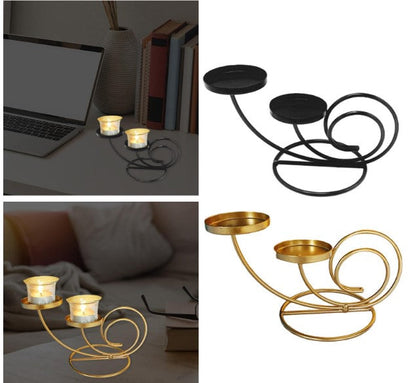2Arms Candlestick Holder Candle Stand Candelabra for Wedding Home Desk Decor