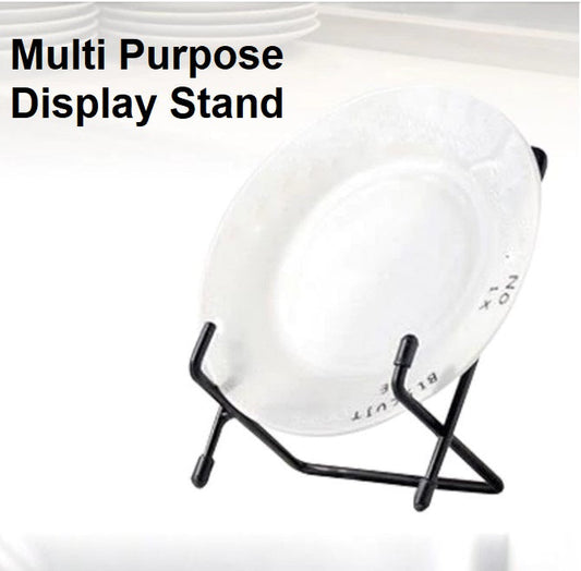 1pc Multi-Purpose Metal Display Stand - Adjustable Plate & Picture Frame Holder