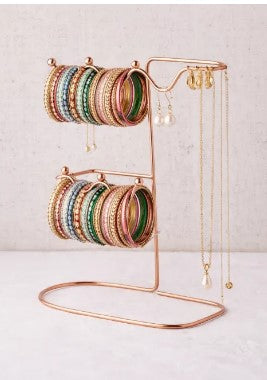 Jewelry Organizer Stand – Elegant Metal Earrings & Necklace Display Rack for Vanity Table