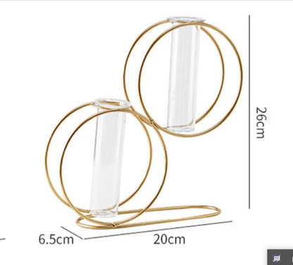 Pack of 3 Geometric Metal Table Vases