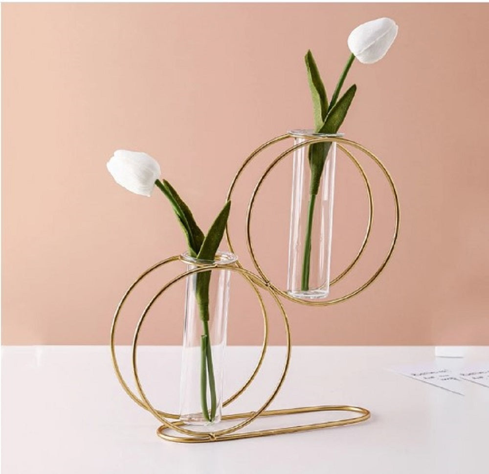 Pack of 3 Geometric Metal Table Vases
