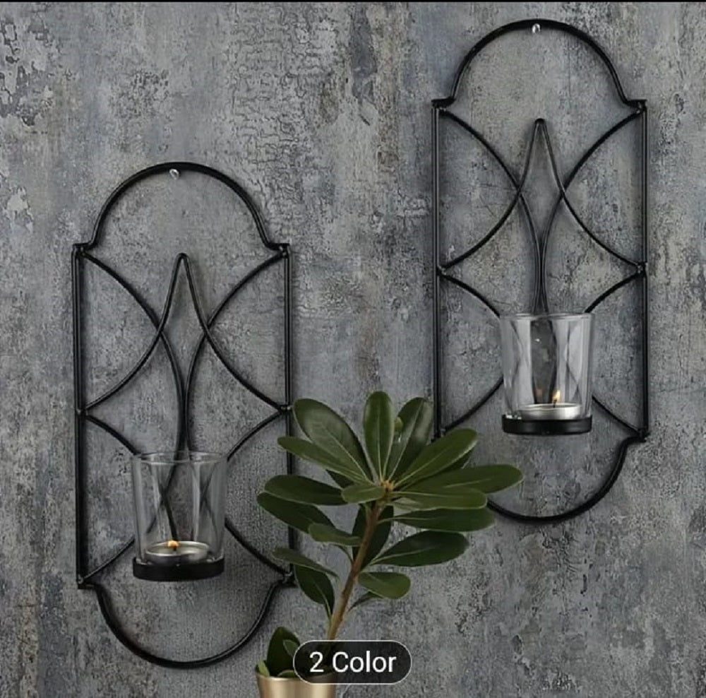 1PC Metal Wall Hanging Sconce Candle Holder Candlesticks Holde